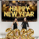 XL Happy New Year 2026 Banner 72x44 Inch Party Backdrop