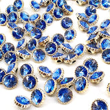 Decorative Blue Rhinestone Resin Sewing Shank Buttons 50 Pcs - 12.5Mm,