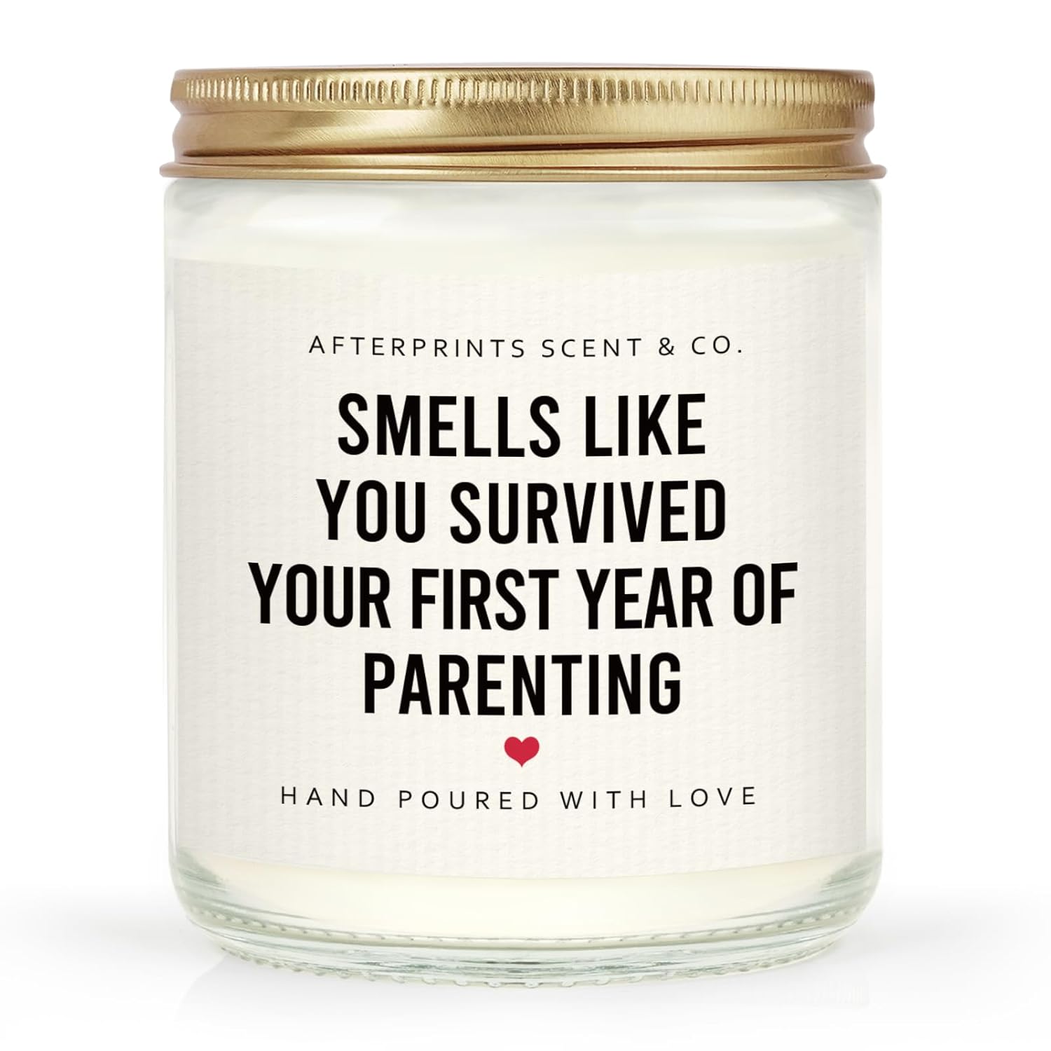 Funny New Parents Gifts For Couples, First Year Of Parenting Candle, 1St Birthday Gift For Parents, New Mom And Dad Gifts On Babys First Birthday, Lavender Scented Candles 7Oz