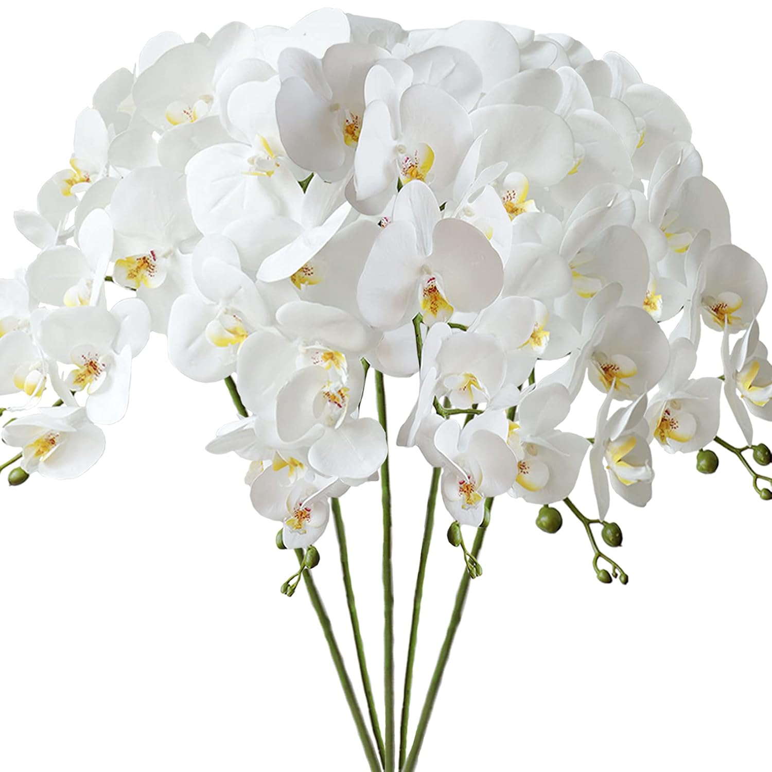 32" Artificial Phalaenopsis Flowers 5 Pcs Artificial Orchid Flowers Stem Plants For Home Décor