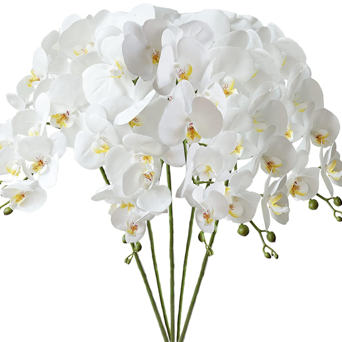32" Artificial Phalaenopsis Flowers 5 Pcs Artificial Orchid Flowers Stem Plants For Home Décor