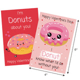 ?24 Pcs Valentine'S Day Cards With Envelopes And Stickers, Hearts And Donuts Themed Greeting Cards, Kids Classroom Exchange, Wedding Cards, Valentines Party Favorites, 8 Designs?