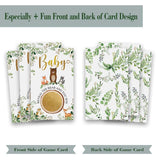 50 Pieces Woodland Baby Shower Scratch Off Game, Woodland Forest Animals Neutral Boy Girl Baby Shower Decorative Set, Printed Reveal Raffle Games Prizes Tickets Drawings Activity