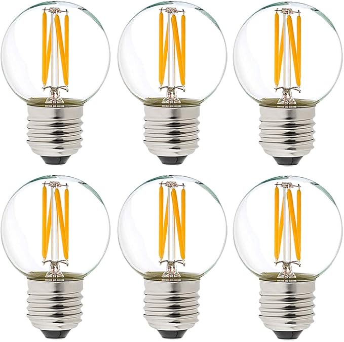 Dimmable G16.5 E26 LED Bulb 4W Equivalent to 40W Warm White 2700K Globe Light