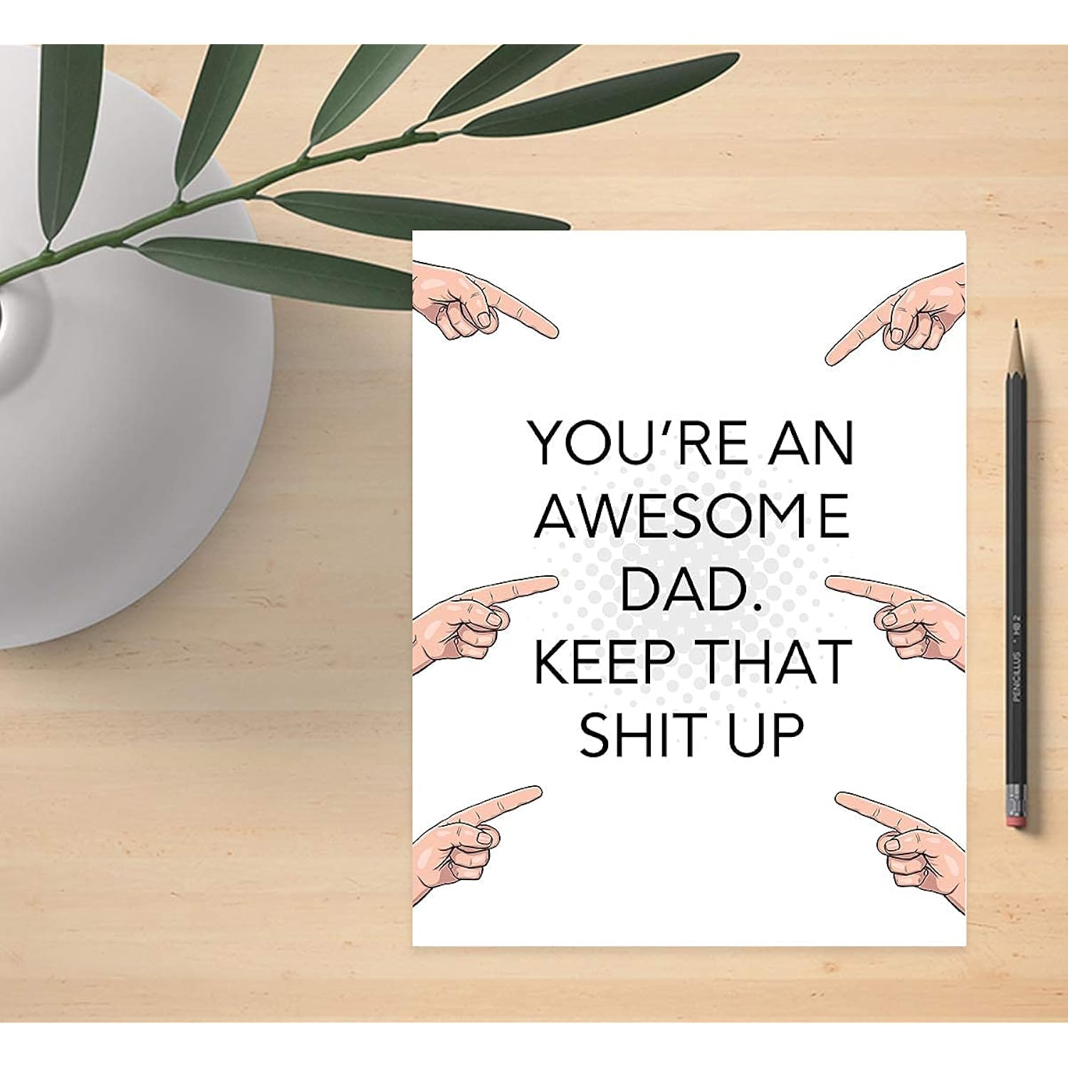 Funny Father'S Day Jumbo Card With Envelope, Awesome Dad, Keep That Shit Up, Father'S Day Greeting Card For Dads, Bonus Dad, Stepfather, Foster Dads, Him, Men, 8.5 X 11 Inch, 1-Pack