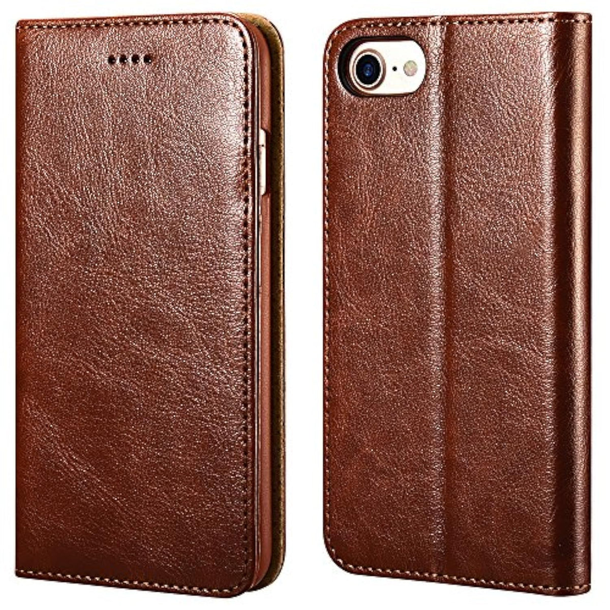 Iphone Se(2022)/ Iphone Se(2020)/ Iphone 8/7 Case With Card Holder, Premium Leather Wallet Case With Flip Card Slots, Kickstand & Magnetic Closure For Iphone Se 2Nd&3Rd, Iphone 8&7(Brown)