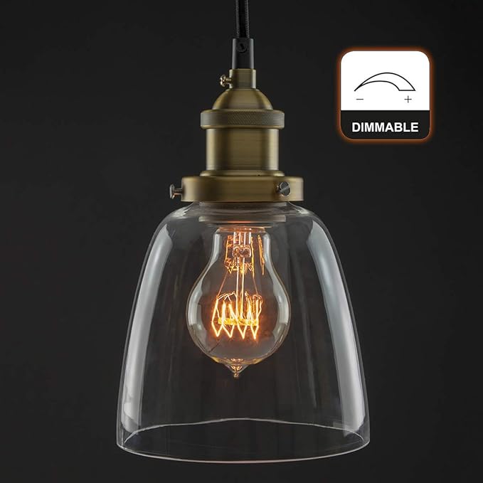 6-Pack Edison Light Bulbs 60W A19 Vintage Antique E26 Dimmable Incandescent Amber Warm White