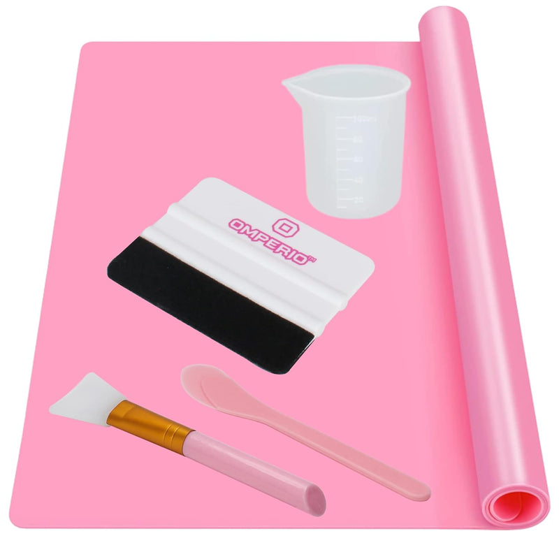 Silicone Mat Crafts, Silicone Mat For Resin With Felt Edge Squeegee No