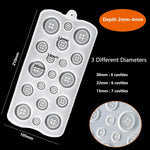 4Pcs Button Resin Silicone Molds, 10/12/15/20/22/25/30Mm, Round Button Shape Moulds For Epoxy Resin Casting Clay Diy Crafts -7 Sizes