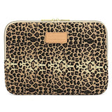 Kayond KY-03 Canvas Fabric 14.1 Inch Laptops Sleeve - Brown Leopard Print