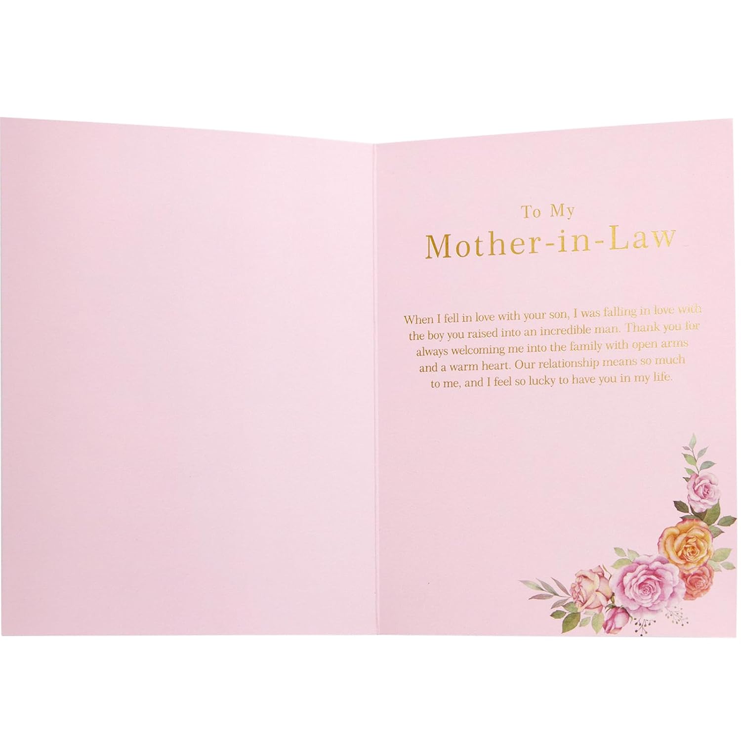 Happy Mothers Day Card For Mother In Law To Mother-In-Law 1 Pcs With Envelope Message Inside 5X7 Inch Mother'S Day Gifts Gift