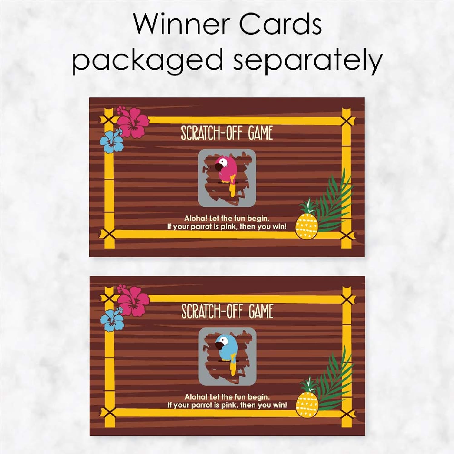 Big Dot of Happiness Tiki Luau - Tropical Hawaiian Summer Party Game Scratch Off Cards - 22 Count