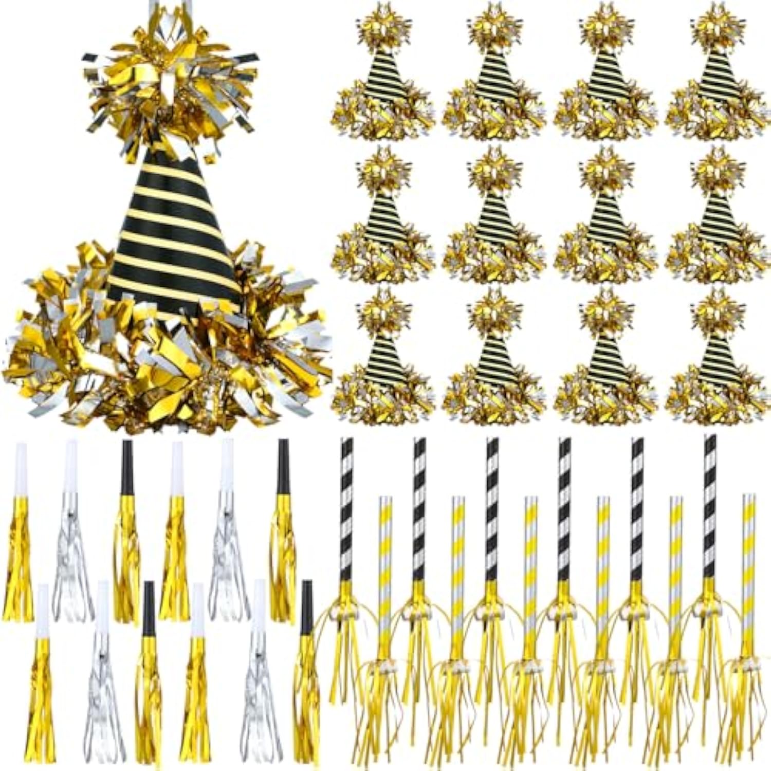 36 Pcs New Year 2026 Party Supplies Hats Noise Makers Blowers