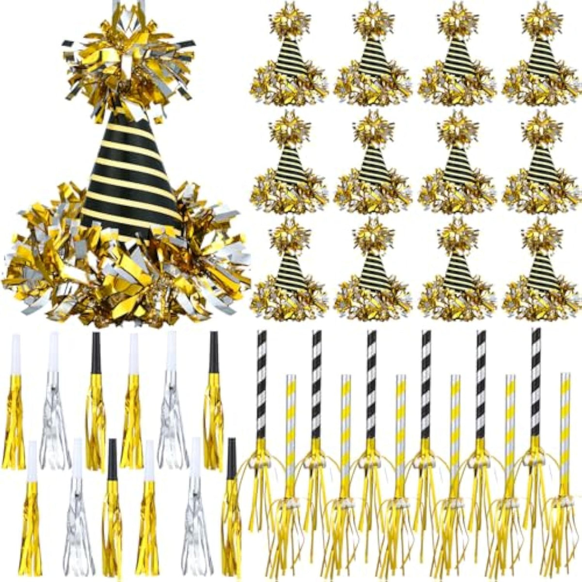 36 Pcs New Year 2026 Party Supplies Hats Noise Makers Blowers