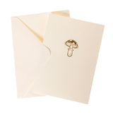 Mushroom Cards, Pack Of 10 Cards With Envelopes, All Occasion Greetings, Blank Inside, Gold Foil Embossing, La Petite Press Collection Boxed Set, 3.25" X 4.75"