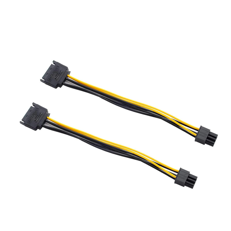 15Pin Sata To 6 Pin Pci-Express Video Card Power Adapter Cable, Cable Length 2