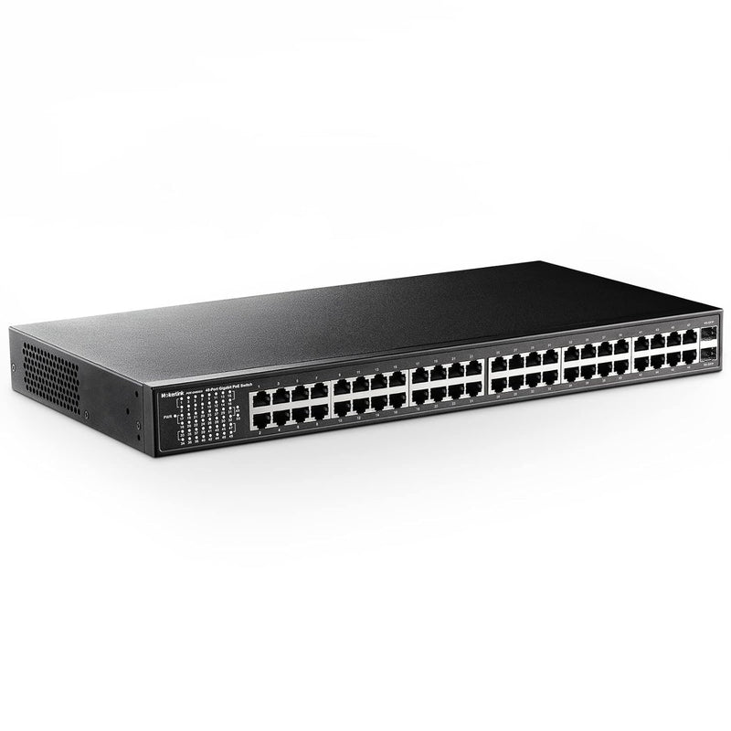 48 Port Poe Gigabit Switch, 2 Gigabit Sfp, Ieee802.3Af/At/Bt 400W, Metal Rackm