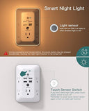 Surge Protector Outlet Extender 5 Outlets 4 USB Ports Night Light 1050J Wall Adapter White