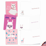 20 Assorted Valentine'S Day Notes Boxed Set 4 X 5.12 Inch With Envelopes (10 Designs, 2 Each) Llove Lllamas Am10411Vdg-B2X10