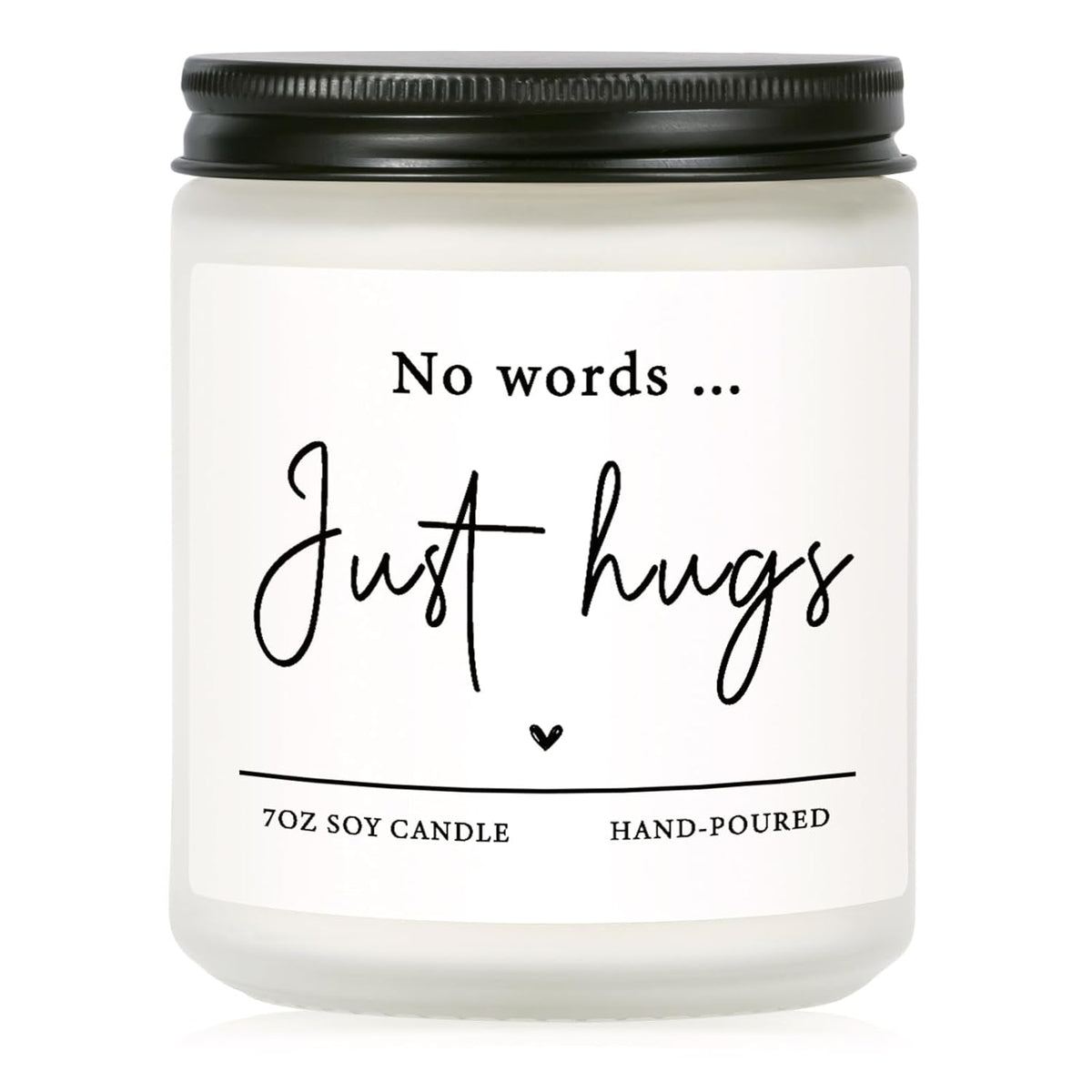 Sympathy Gifts For Loss Of Loved One-No Words Just Hugs Lavender Scented Candle, Bereavement Gift Idea, Memorial, Grief, Thinking Of You, Get Well, Comfort Condolence Gift (White)