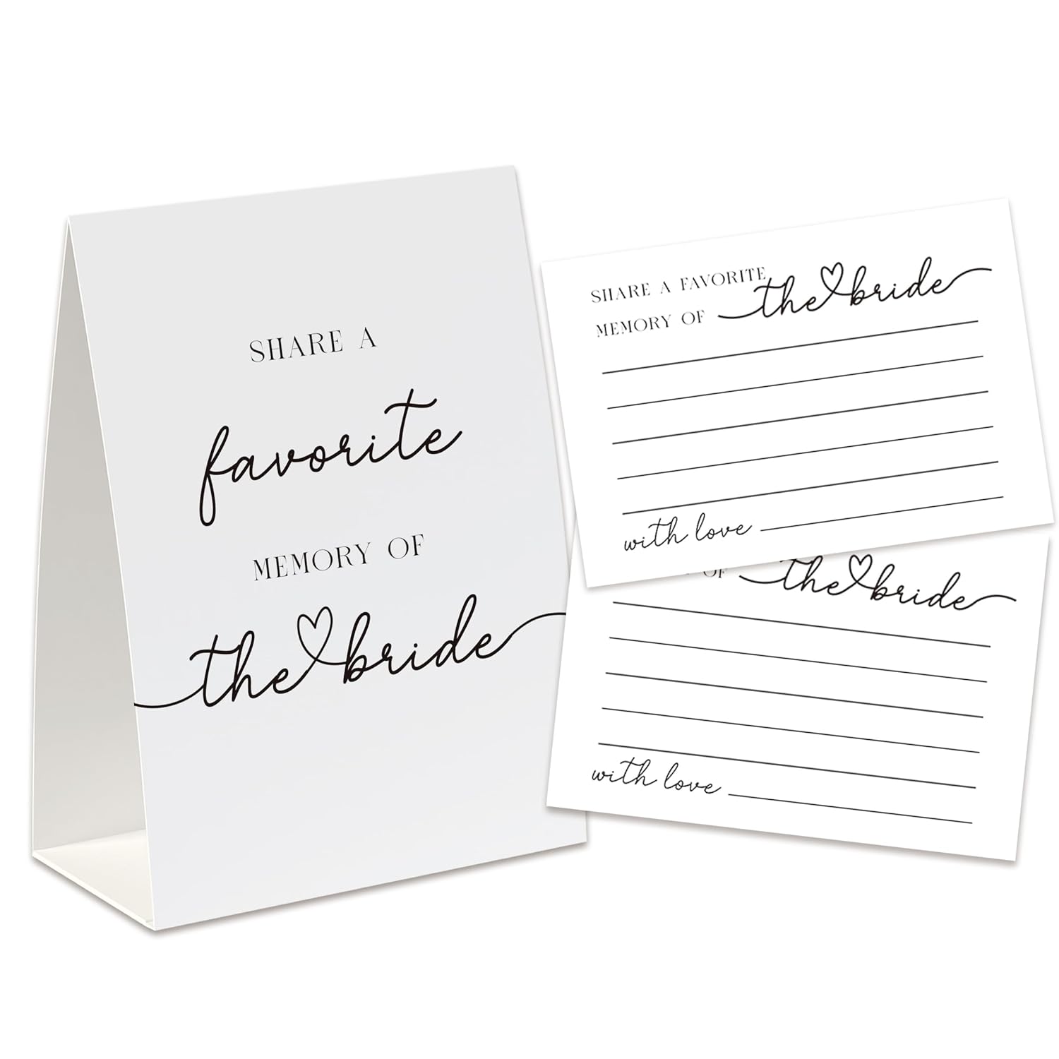 Bridal Shower Share A Memory Sign And Card, Bridal Shower Sign, Hen Party Cards, Wedding Shower Game, Minimalist Share A Memory Cards For Bridal Shower-Sam06