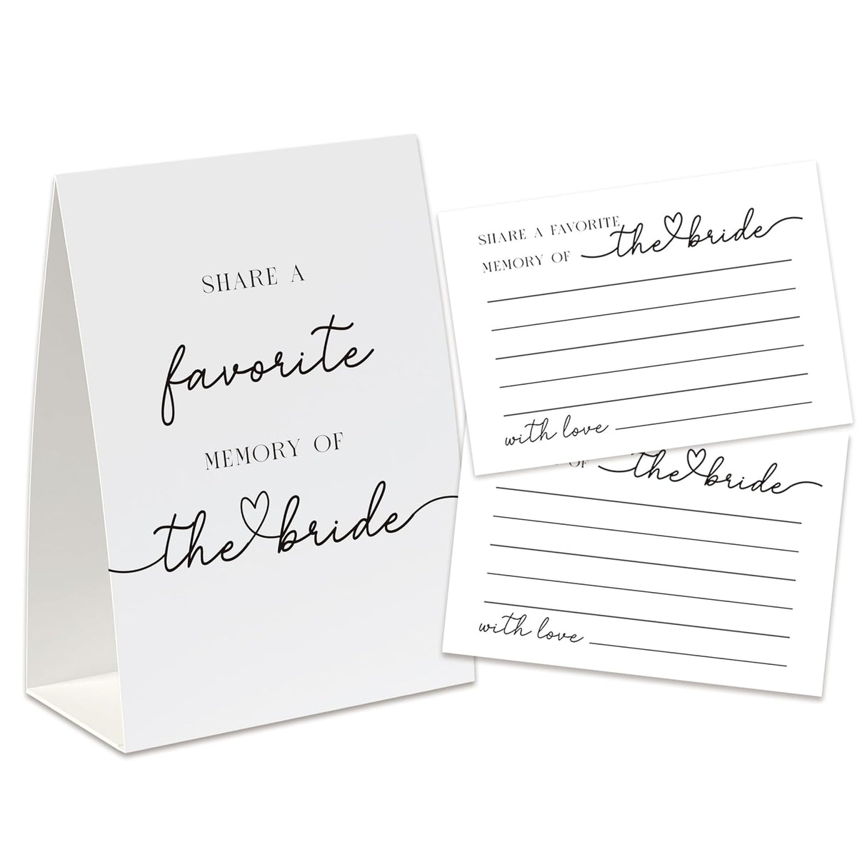 Bridal Shower Share A Memory Sign And Card, Bridal Shower Sign, Hen Party Cards, Wedding Shower Game, Minimalist Share A Memory Cards For Bridal Shower-Sam06