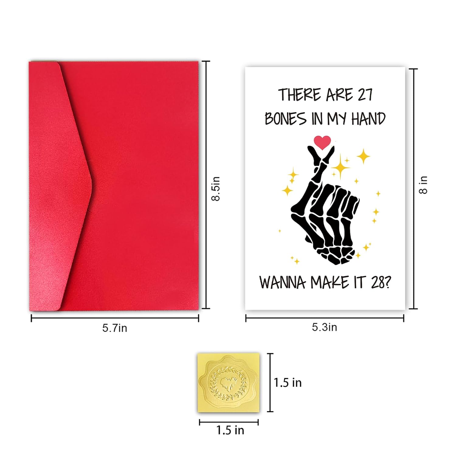 Funny Valentines Day Card For Girlfriend Wife, Rude Valentine’S Day Card For Women Her, There Are 27 Bones In My Hand Wanna Make It 28