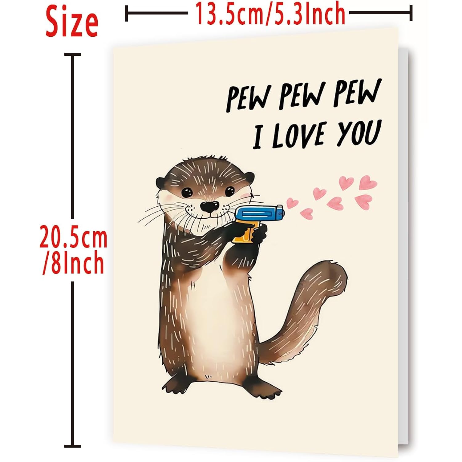 Cute Otter Valentines Day Card For Husband Wife, Sweet Anniversary Birthday Gifts For Girlfriend Boyfriend, I Love You Card