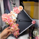 17Pcs Silk Flowers For Crafts,Silk Flowers For Wedding,Fake Flowers Bulk Cake Flowers,Girl Cake Topper For Home Wedding Cake Decorations Baby Shower Home Decoration Diy Crafts (Pink)