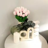 20Pcs Tulip Artificial Flowers 12.6Inch Real Touch For Wedding Decor Banquet Party Home Hotel Office Decoration Holiday Anniversary Celebration Faux Sterm