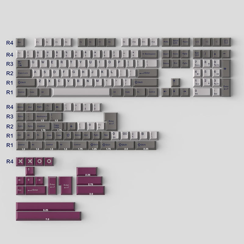 169 Keys Double Shot Keycaps Cherry Profile Fit For 61/64/87/100/104/108 Cherr