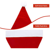Santa Hat, Santa Hat For Adults, Unisex Velvet Comfort Red Christmas Hat Hats Extra Thicken Classic Plush For Christmas New Year Festive Holiday Party Supplies