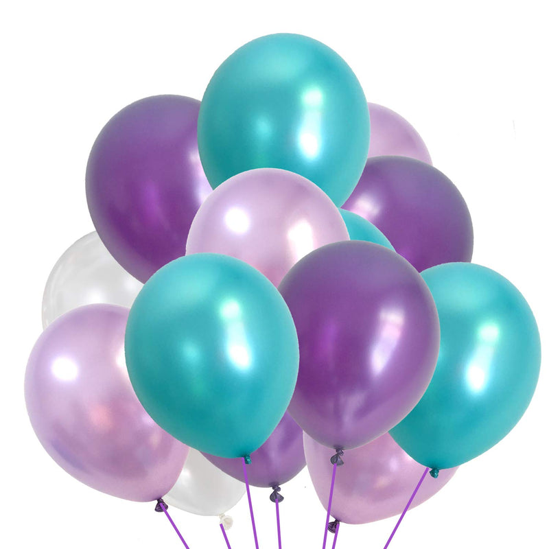 Metallic Purple And Teal Balloons - Lavender White Balloons For Women