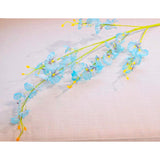 10 Pcs Dancing Lady Orchids Butterfly Artificial Flowers, 38 Inches Silk Artificial Flower Fake Flowers For Wedding And Home Decoration (Teal Blue)