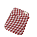 Gingham Puffy Laptop Sleeve 11-13 Inch Y2K Coquette Carrying Laptop Bag Fairycore Cover Pouch Sleeve Computer Liner Bag (13-14 Inch,Red)