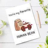 Cute Valentine'S Day Card For Husband Wife Boyfriend Girlfriend Couple Partner, Romantic Coffee Bean Wedding Anniversary Card, Love You Card, Lovely Birthday Card Women Men Couple