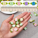 300 Pieces Mini Ribbon Roses For Crafts Artificial Fabric Flowers With