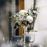 6Pcs White Hydrangea Artificial Flowers - Faux Hydrangea Flowers, Fake Silk Flowers For Table Centerpiece, Silk Hydrangea Flowers With Stems For Home Wedding Party Decor