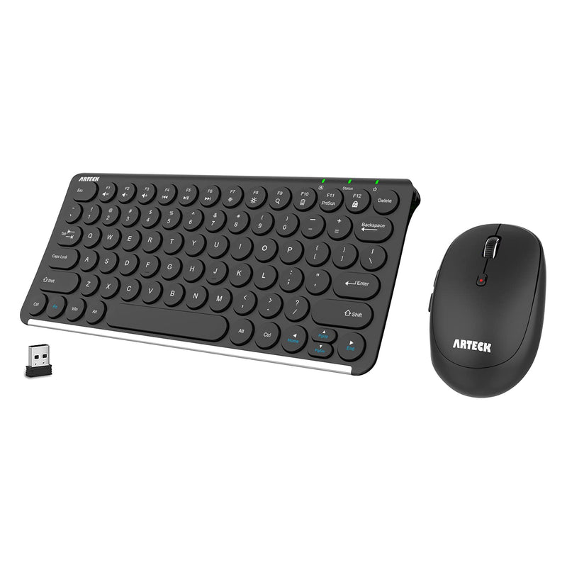 2.4G Wireless Keyboard And Mouse Combo Ultra Compact Slim Stainless Full Size