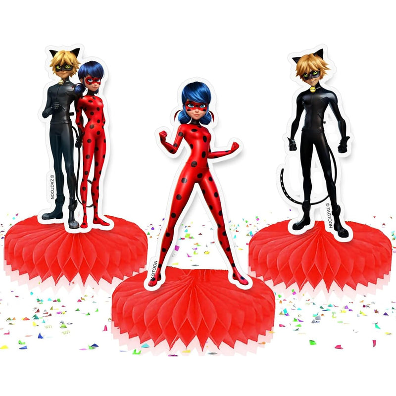 5 S Miraculous Ladybug Party Honeycomb Centerpieces For Birthday Table