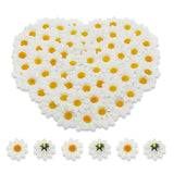 Artificial Daisy Heads 100Pcs Fake Daisy Petals White Gerbera Daisies Flowers Head For Diy Garland Craft Birthday Wedding Party Easter Bonnet Home Decoration