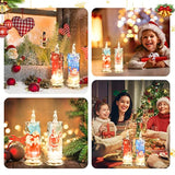 Flameless Led Candles Set Of 4 With Santa Claus, Snowman Decals - Battery Operated Christmas Themed Festival Gift Decorations