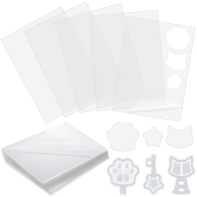 50 Pcs Resin Shaker Films 5 X 3.5 Inch Plastic Sealing Protective Films Transparent Seal Film Stickers For Resin Moulds Craft Silicone Resin Molds Making Quicksand Pendant Jewelry Decor Diy Crafts