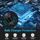 48W Usb C Car Charger, All Metal 12V Usb Outlet Pd & Qc 3.0 Fast Charge Iphone Car Charger Adapter Type C Flush Fit Car Plug For Iphone 17 16E 16 15 14 13 12 11 Pro Max Se Xr,Samsung S25 S24 S23 A17