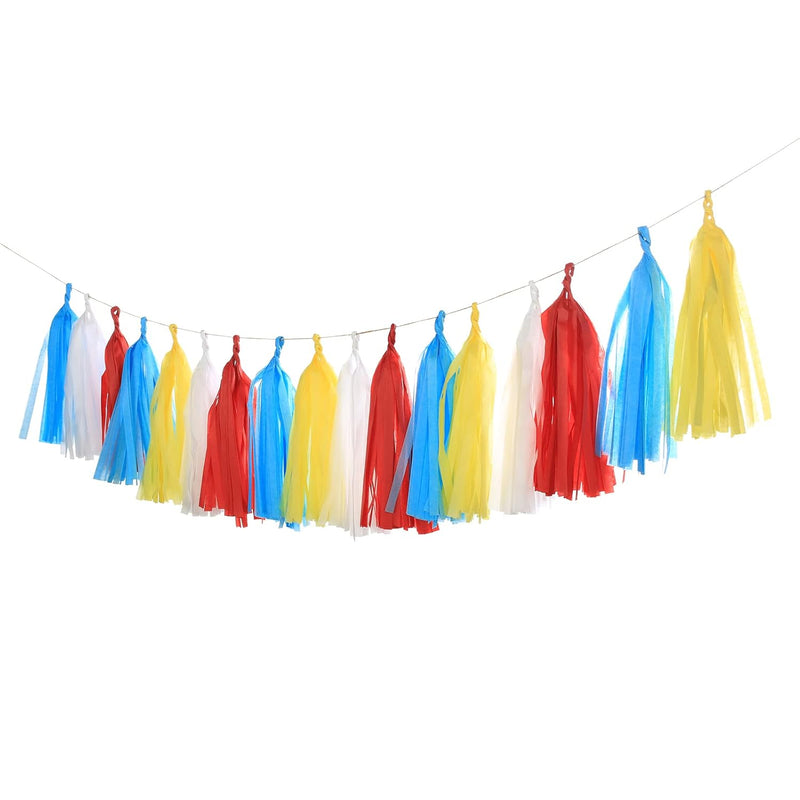 20Pcs Carnival Circus Tassels Garland Tissue Paper Tassel Banner For C