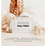 Guess How Many Cards, Bridal Shower Games, Baby Shower Games, 3.5 X 2 Inches, 50 Pack, Minimalist