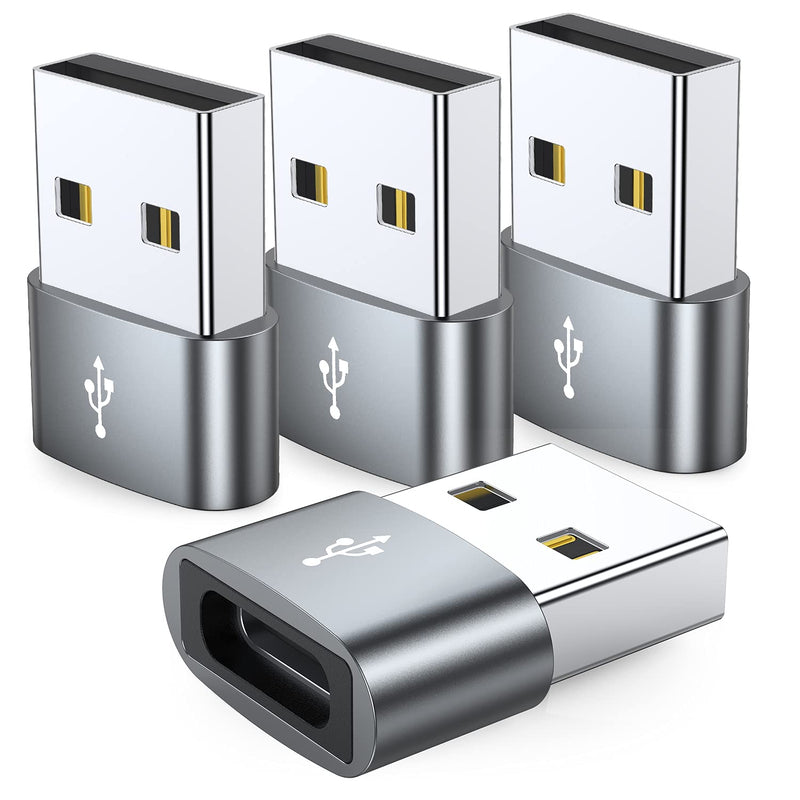 Usb C Female To Usb Male Adapter 4-Pack, Type C To Usb A Charger Cable Convert