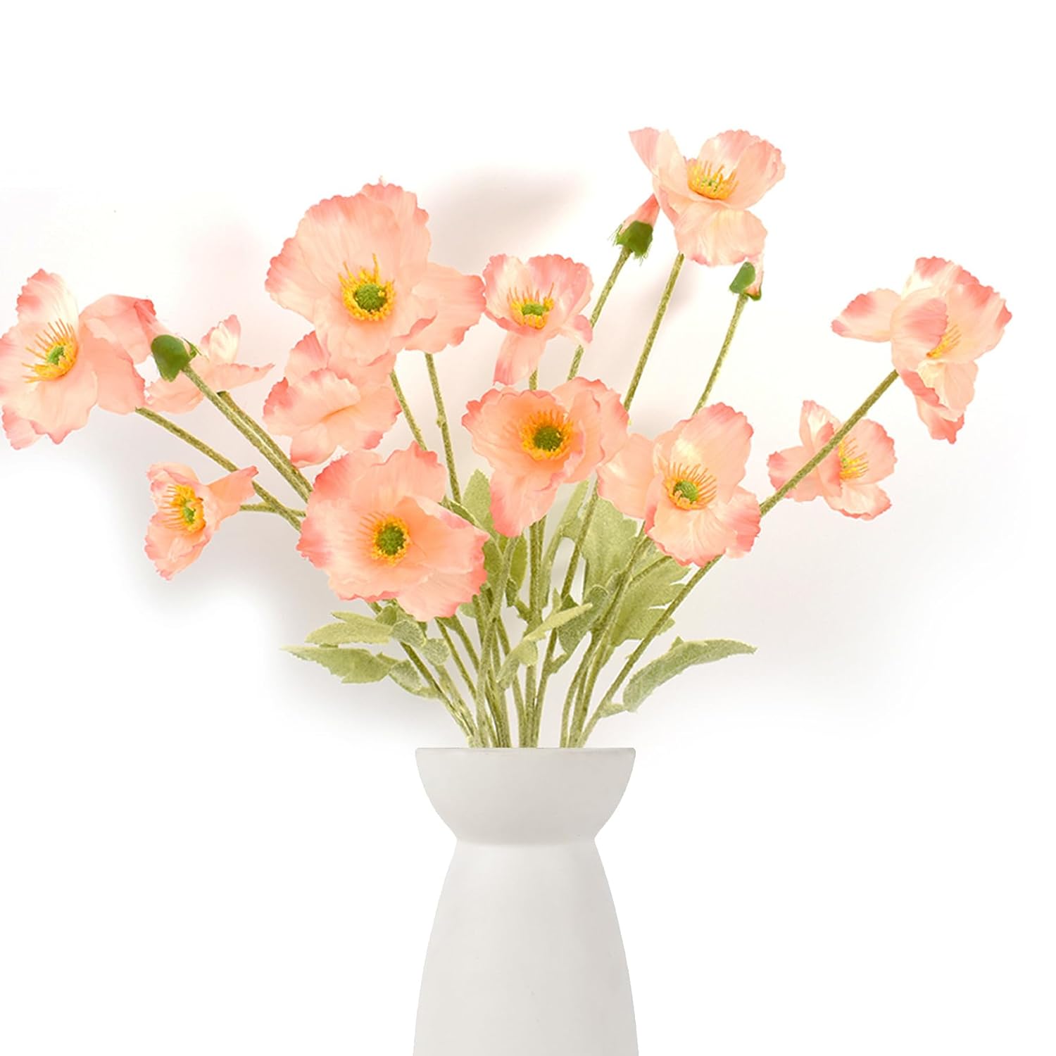 Artificial Poppy Flowers 6Pcs For Home Garden Décor, Bouquet, Room Decoration Faux Silk Flowers