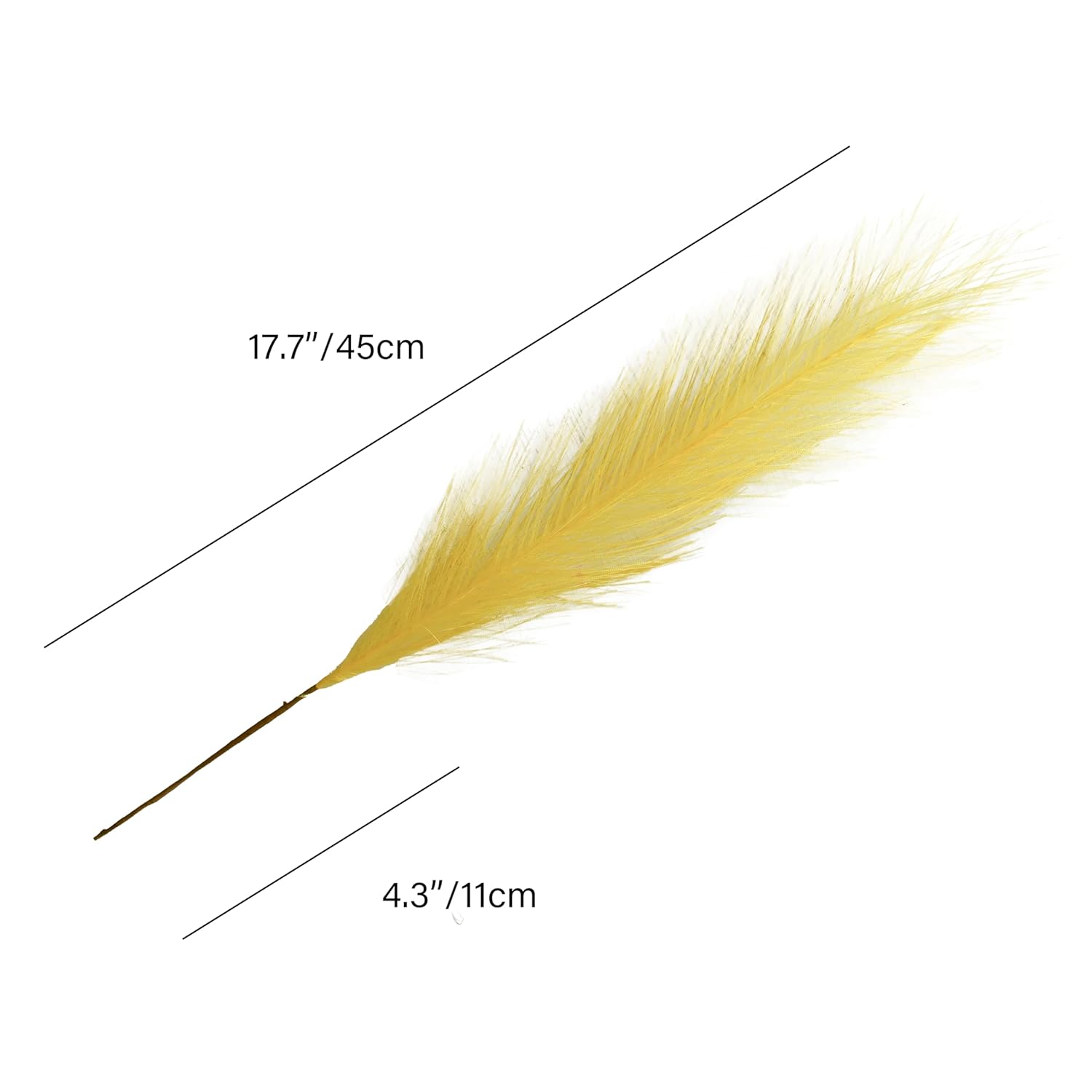 Yellow Silk Pampas Grass Bouquet 20 Stems 17.7In Fluffy Artificial Pampas With Bendable Stems For Valentine'S Day And New Year Decorations Wedding Centerpiece Home Boho Décor