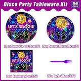 96PCS Hawaiian Aloha Party Supplies Set, Plates & Napkins for 24 Guests Summer Luau